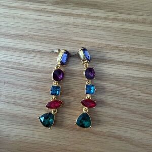 14K Gold Plated Multicolor Drop Earrings